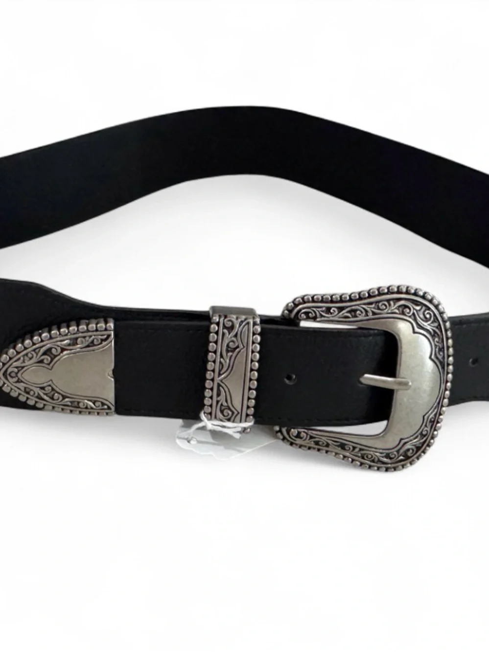 Vince Camuto Heavy Ornate Western Statement Stretch Belt - L/XL